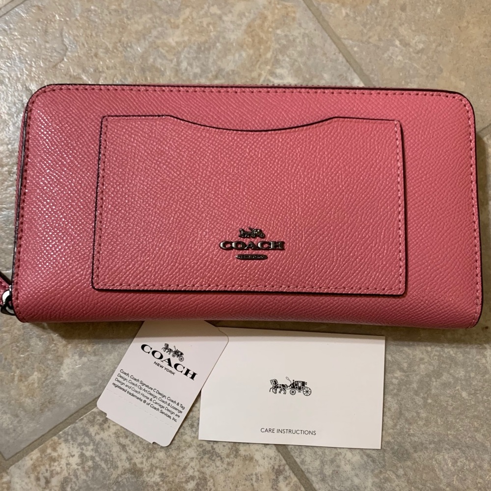 Like new Coach pink long wallet